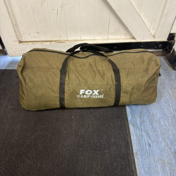 Used Fox carp dome bivvy for angling sessions.