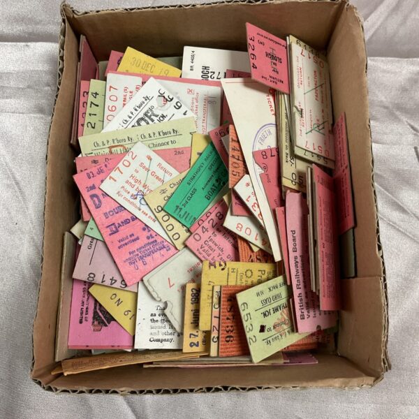 Vintage lot of railway train tickets, collectible railwayana.