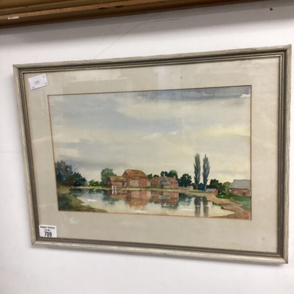 Signed oil painting of Fatnham Pond landscape scene.