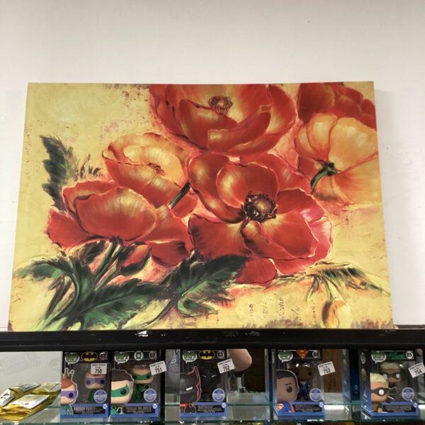 Large canvas print of a vibrant poppy field for home decor.
