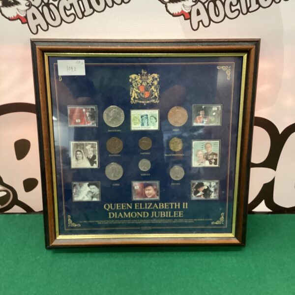 Queen Elizabeth II Diamond Jubilee commemorative coins collection.
