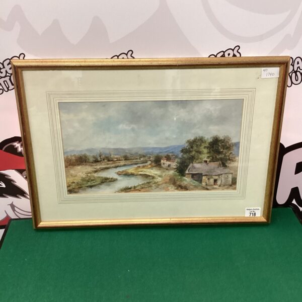 Signed watercolour painting of a North Wales landscape by P Edward.