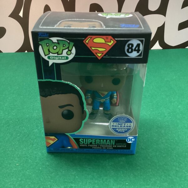 Funko Pop Superman NFT #84 vinyl figure collectible.