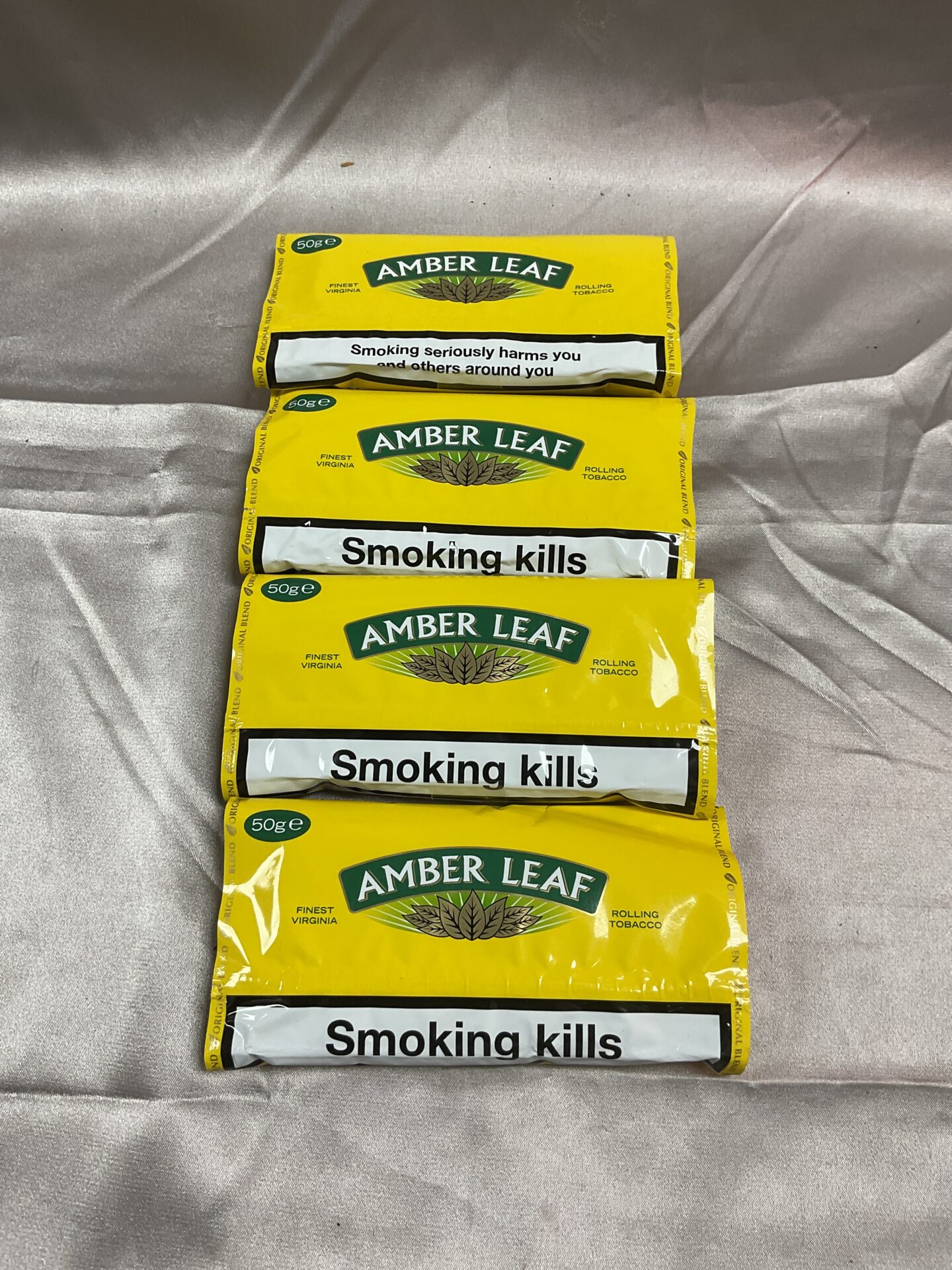 794 Four 50g Pouches of Amber Leaf Rolling Tobbacco