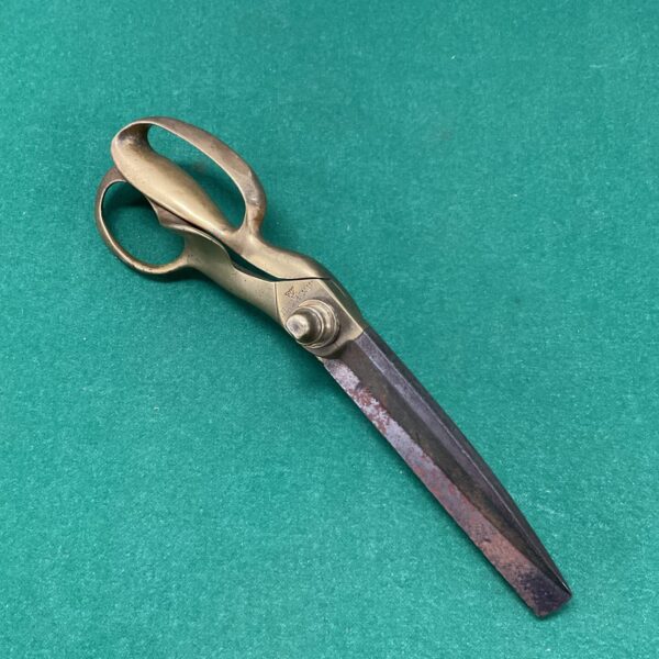 Antique Victorian brass tailor scissors by Wilkinson & Sons.