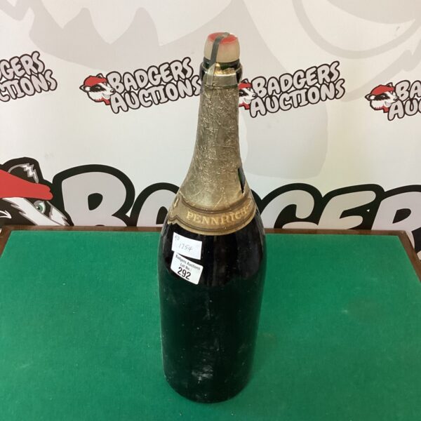 Large vintage Pennrich champagne bottle, collectible display item.