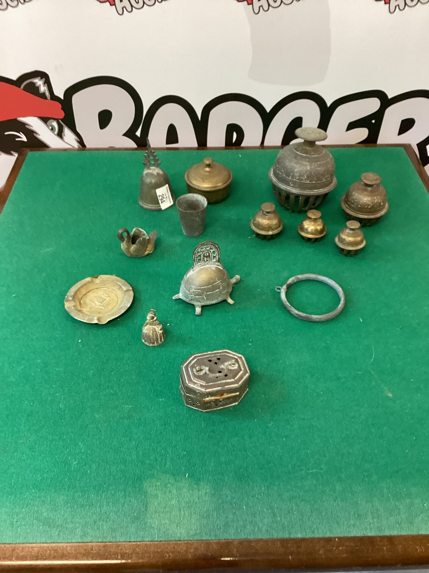 294 Basket Nepalese Temple Bells and other brass ware