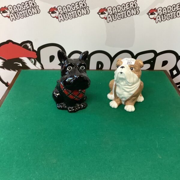 Vintage Dalmatian dog cookie jar, ceramic kitchenalia collectible.