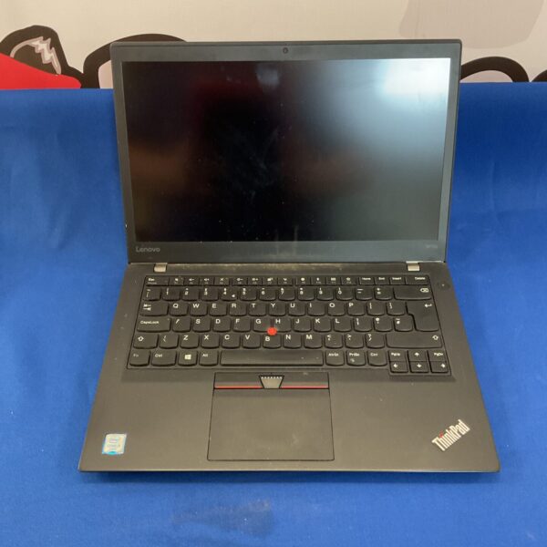Black Lenovo Thinkpad laptop, vintage business computer for sale.