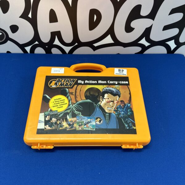 Vintage Action Man carry case, front view, 1990s toy storage.