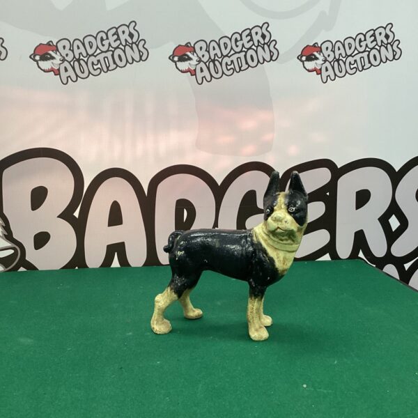 Antique cast iron Boston Terrier figurine, cold painted.