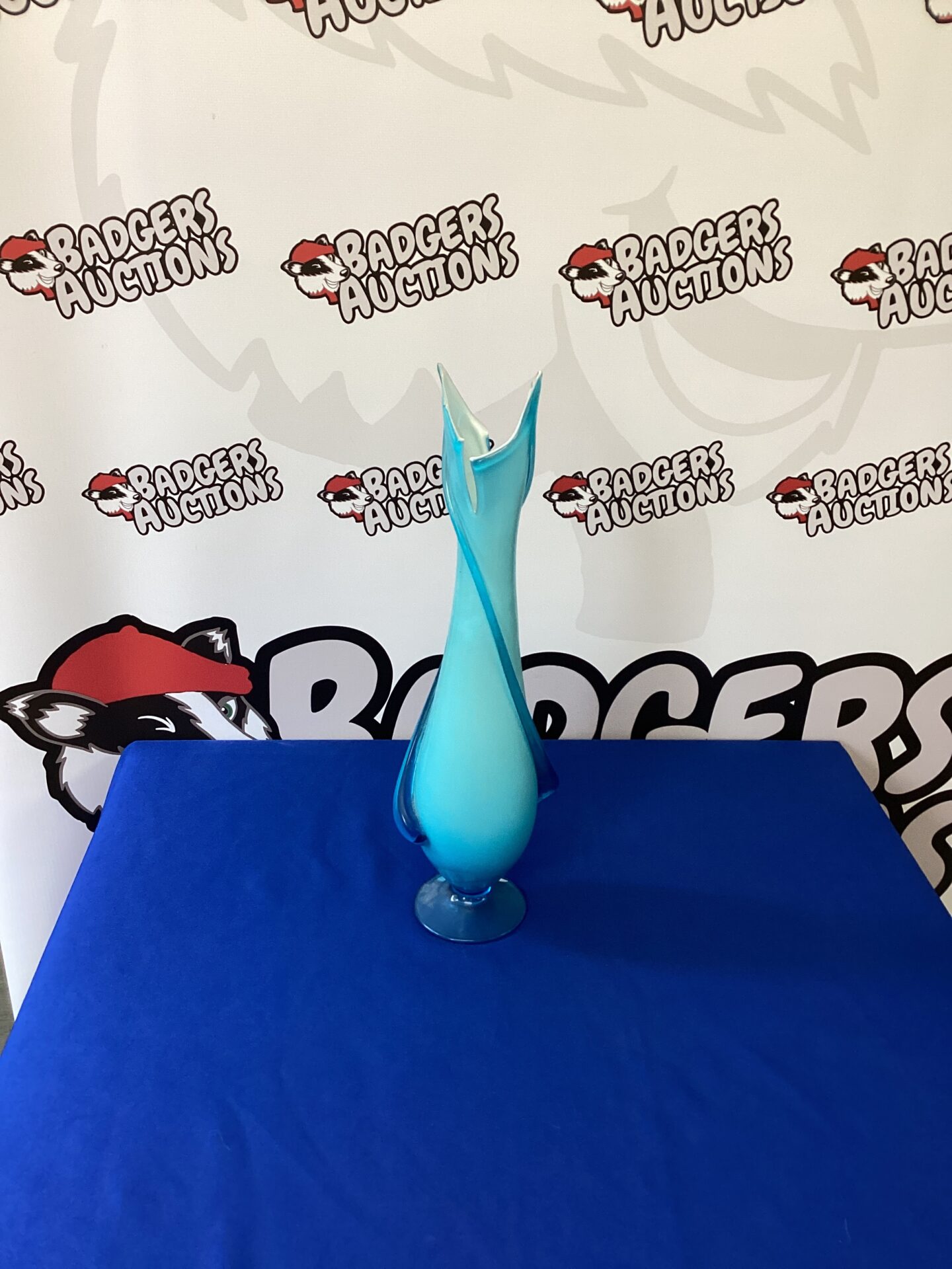 307 Light Blue Glass empoli italian Venetian Vase