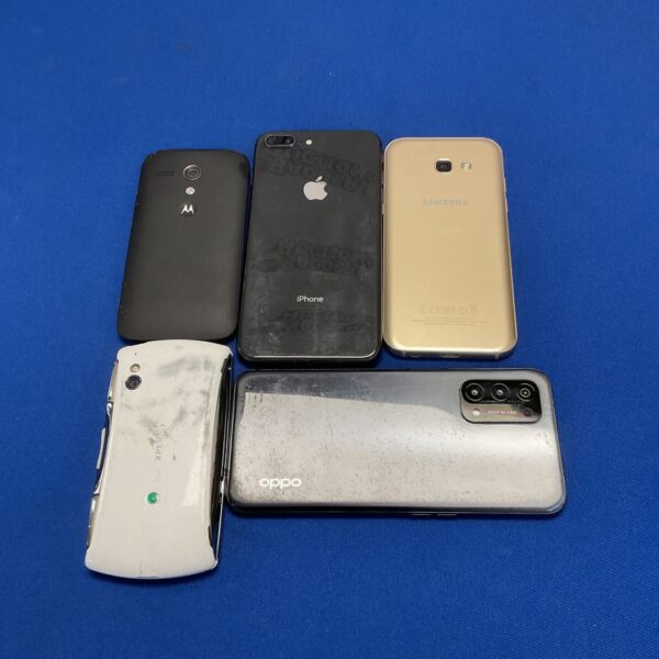 Mobile phone bundle including Apple iPhone and Samsung Galaxy.