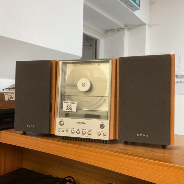 Sony CMT-EX1 hifi system with vertical CD player, vintage audio.