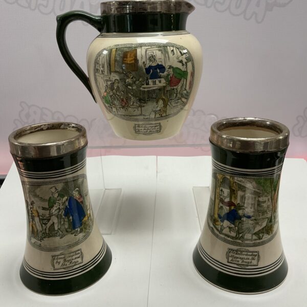 Antique Adam’s Dickens jug and vases collection.