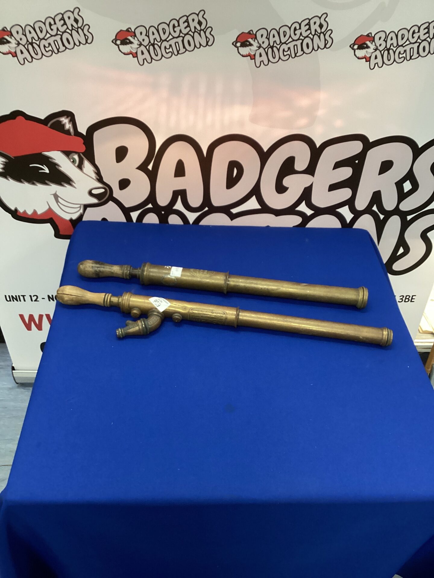 989 Two Vintage Brass Pumps