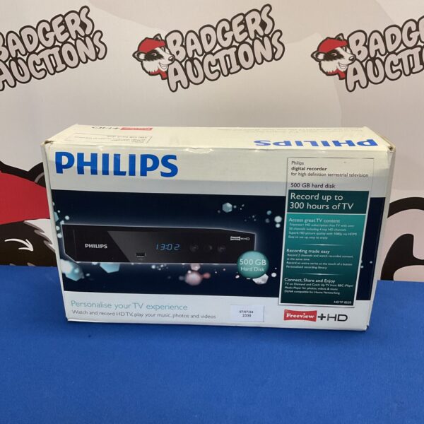 Philips 500GB digital TV recorder front view.