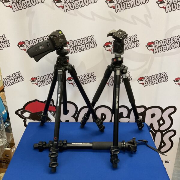 Manfrotto tripod kit with monopod and pistol grip head.