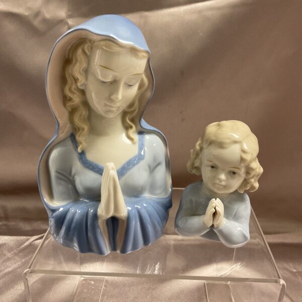 Vintage Metzler & Ortloff Madonna and Child porcelain figurine.