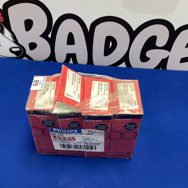 Boxed Philips MSD 250/2 discharge lamps for stage lighting.