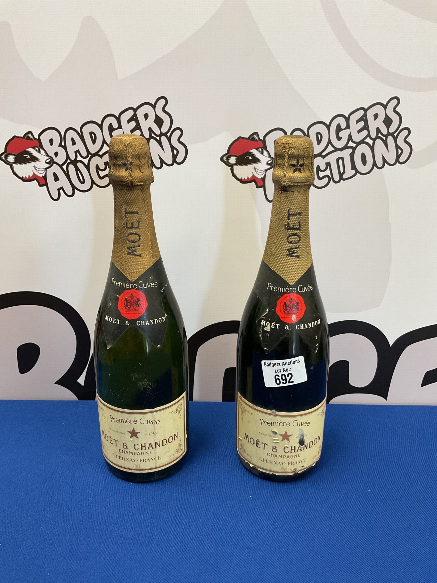 692 2 bottles of moet & chandon champagne
