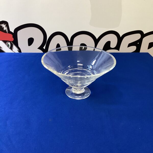 Clear glass Dartington Amsterdam footed bowl, vintage mid-century modern design.
