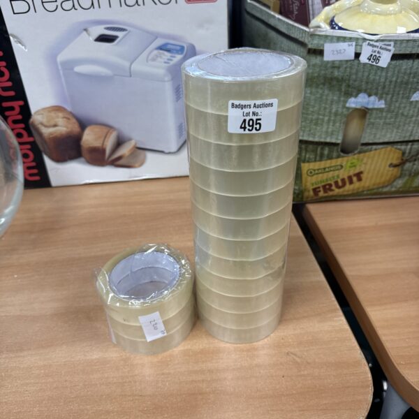 Bulk lot of fifteen clear tape rolls for office and home use.