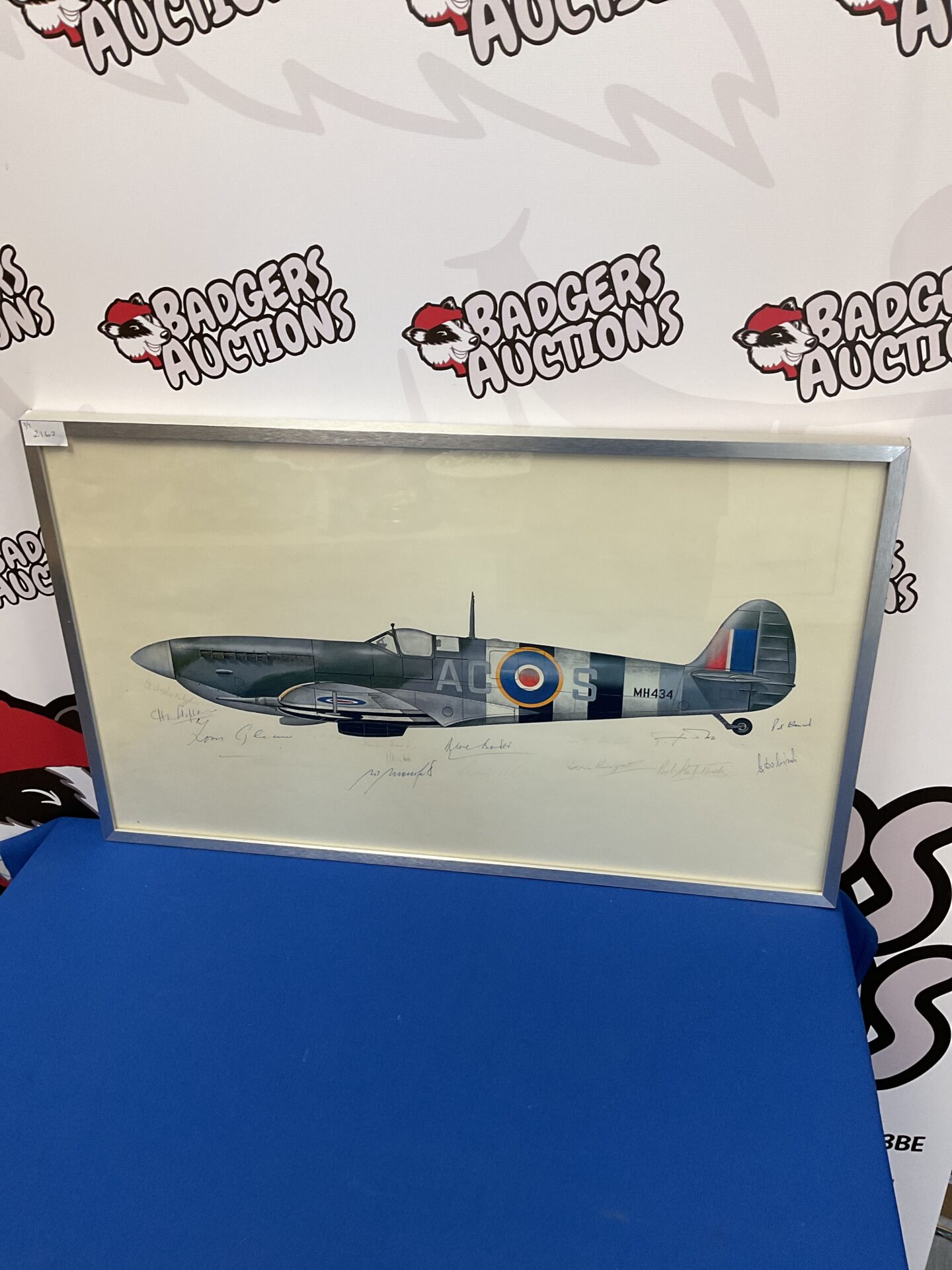 746 Spitfire Print Signed Douglas Bader And Others