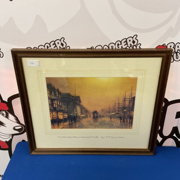 Vintage John Atkinson Grimshaw print of Liverpool's Old Custom House.