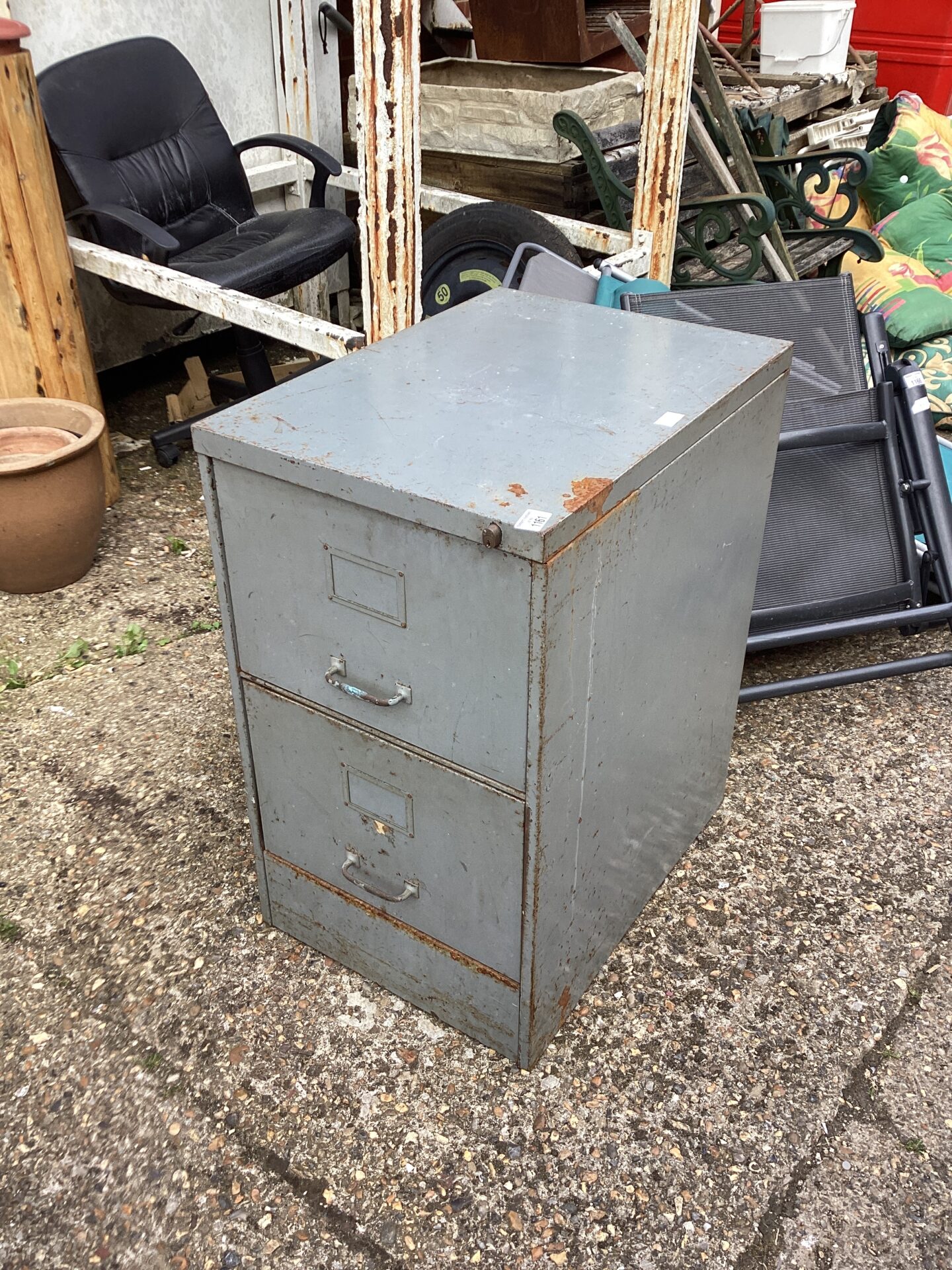 1161 Metal Two Drawer Filing Cabinet