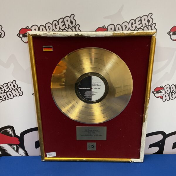 Framed Lisa Stanfield gold record award for Aflection album sales.