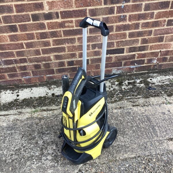 Karcher K4 Full Control pressure washer for garden cleaning.