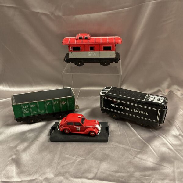 Vintage MAR Toys tinplate locomotive from a train set.