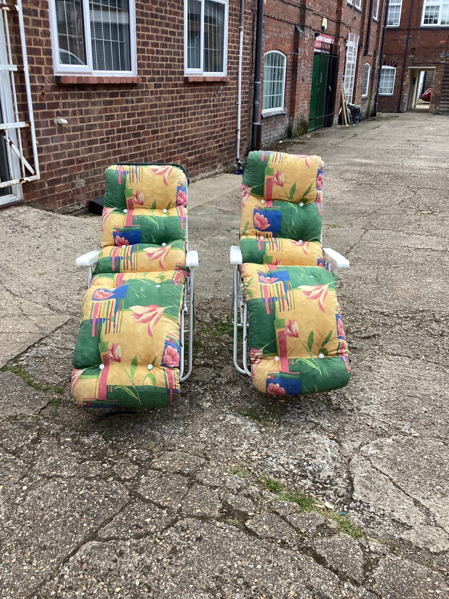 1148 Two Folding Garden Sun Loungers