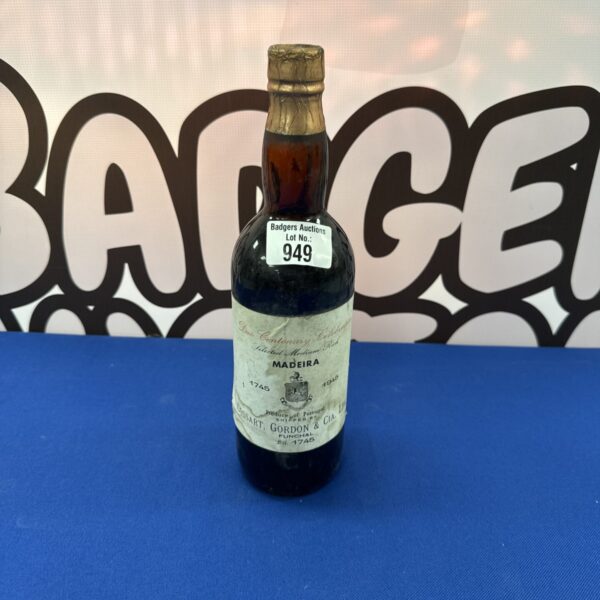 Vintage 1945 Madeira wine bottle, labelled ‘Duo Centenary’.