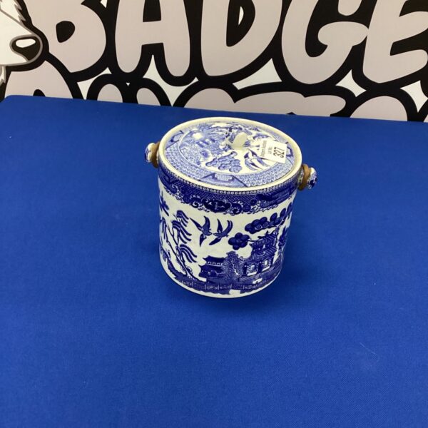 Vintage Willow Pattern Biscuit Barrel