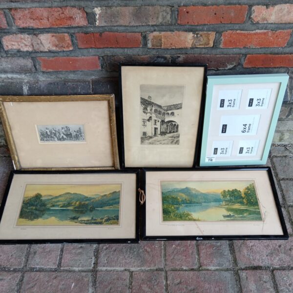 Vintage framed print by Roy Gregory, antique wall art.
