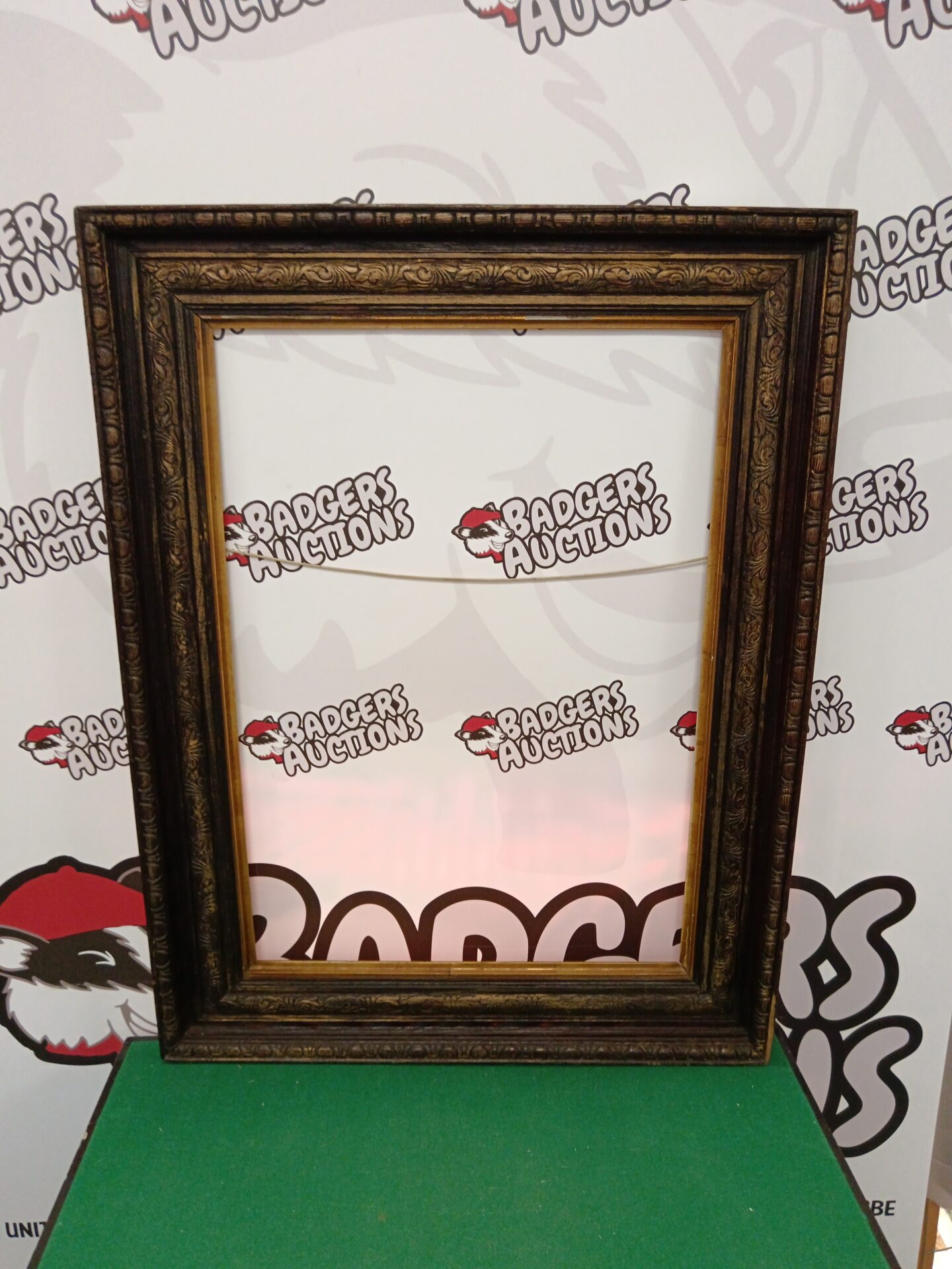 735 Antique carved wooden picture frame 88cm x 67cm