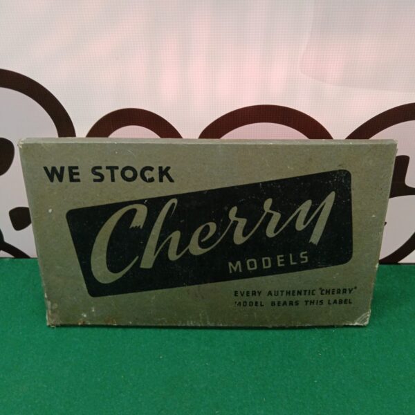 Vintage Cherry Models shop sign, retro advertising signage.