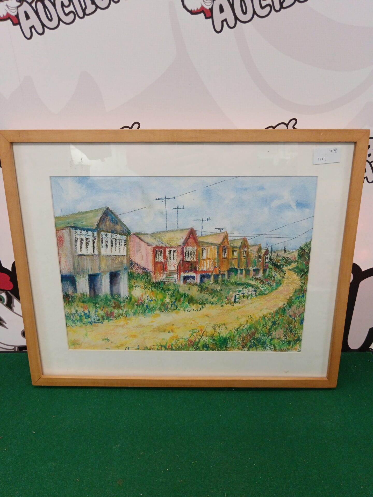 683 Original pastel artwork of country houses