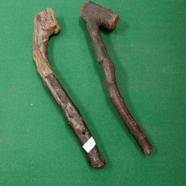 Pair of vintage Irish Shillelagh walking sticks made of blackthorn wood.