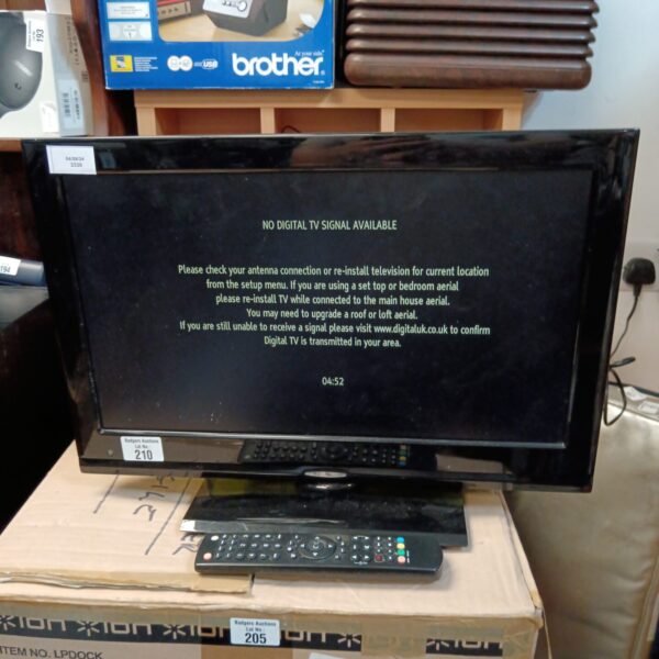 Unbranded 19 inch HD TV with DVD player, compact television.