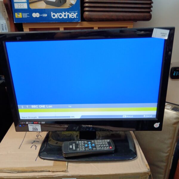Technika 18.5 inch LED TV with remote control displayed.