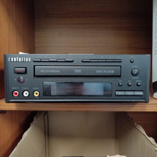 Front view of a vintage Centurion DVD player.