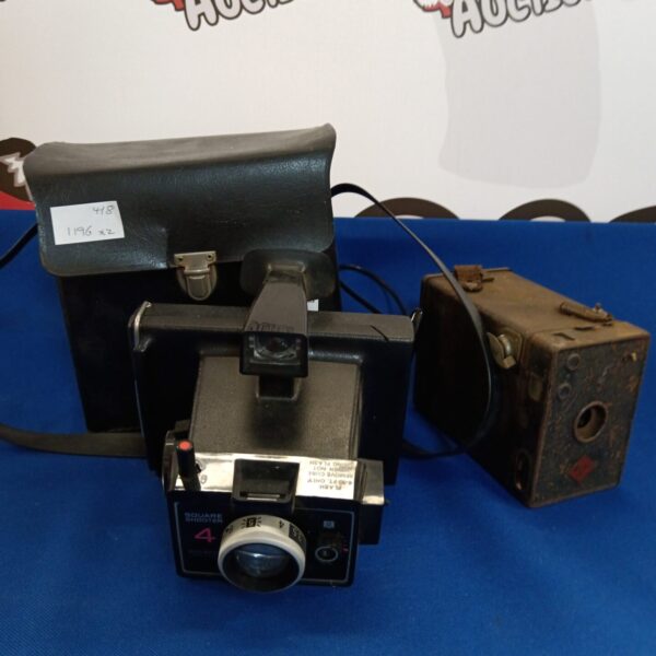 Vintage Polaroid Square Shooter 4 and Agfa box camera lot.