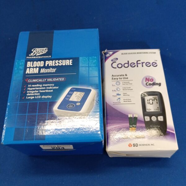 Boots CodeFree blood glucose and blood pressure monitor healthcare equipment.