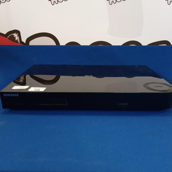 Black Samsung 3D Blu-ray player for home cinema setup.
