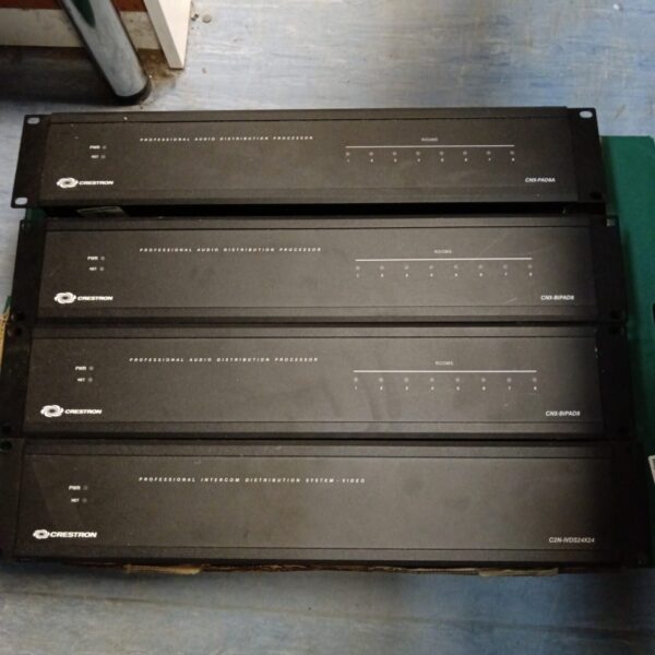 Crestron audio distribution unit for professional audio systems.