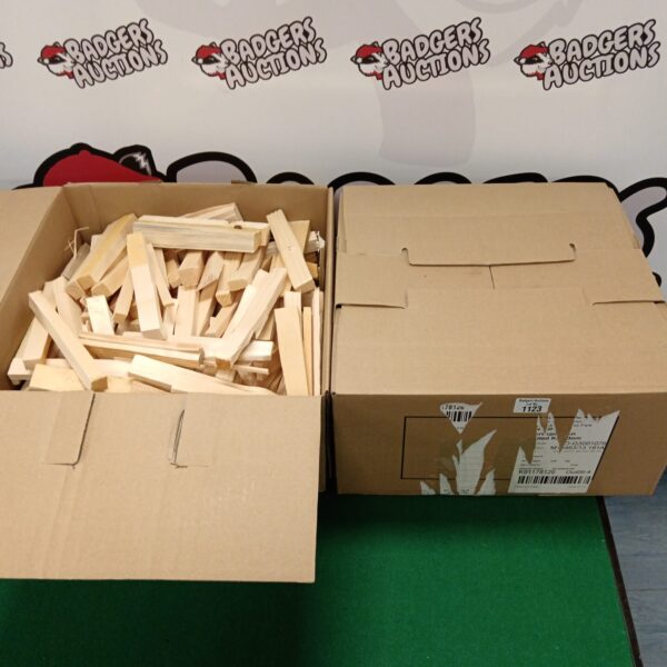 Two boxes filled with kindling wood for starting fires.