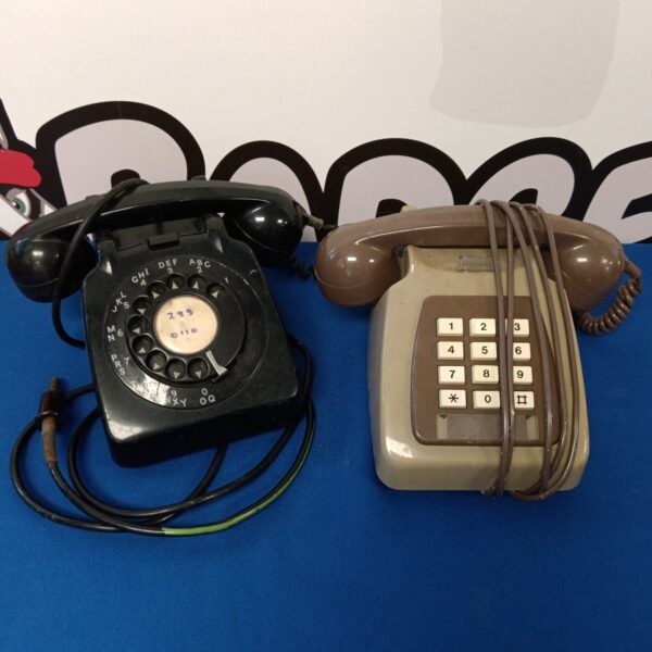 Black vintage GPO rotary dial telephone, classic retro design.